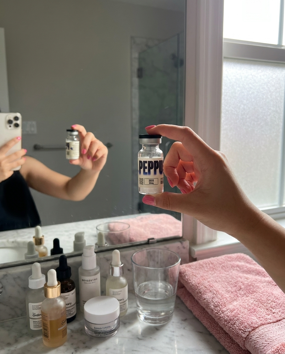 the mirror cabinet. notice the vial Β· same shape every shelf in this house π